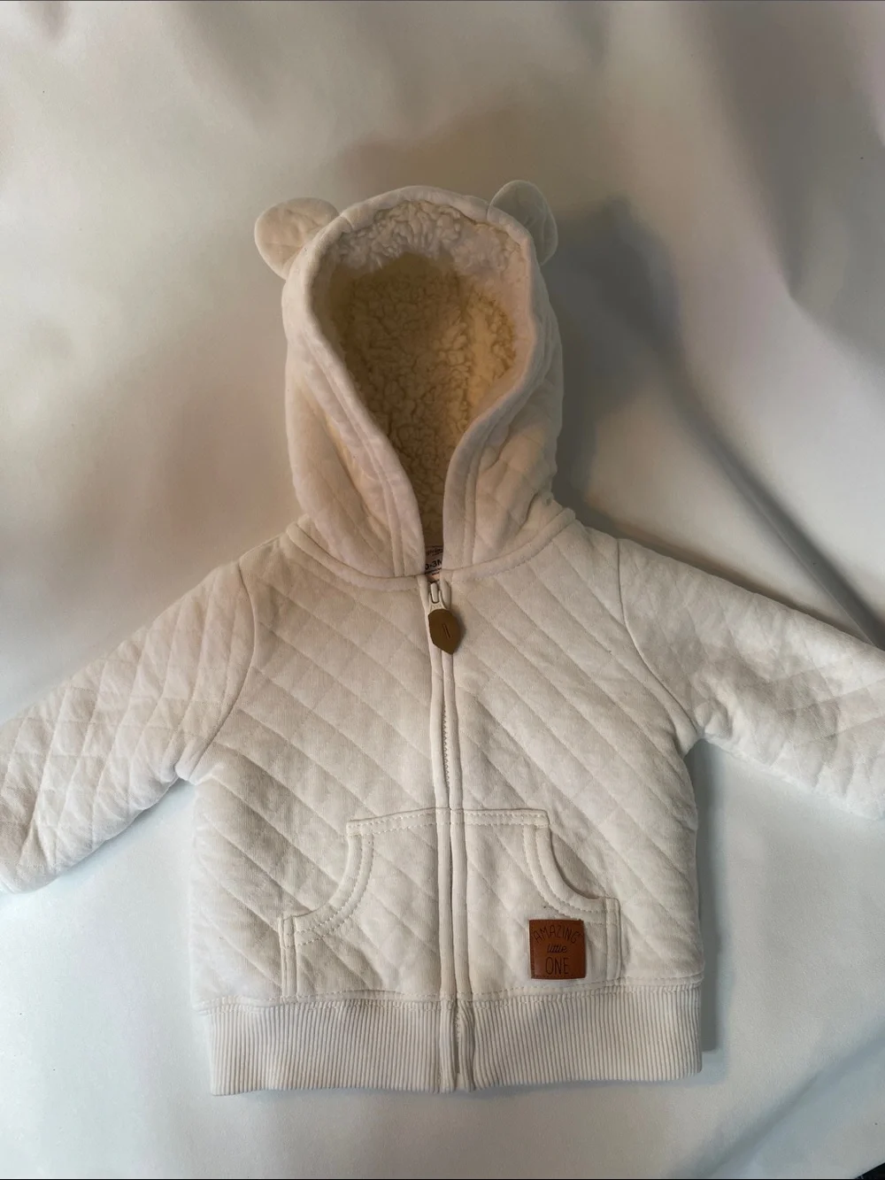 Carter's Quilted Hooded Baby Jacket in Cream